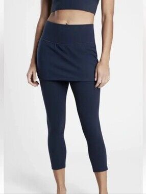 Athleta Elation 2 in 1 Legging in Navy Modest Size Small